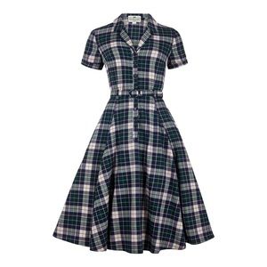Collectif Vintage Caterina Sherwood Check Dress